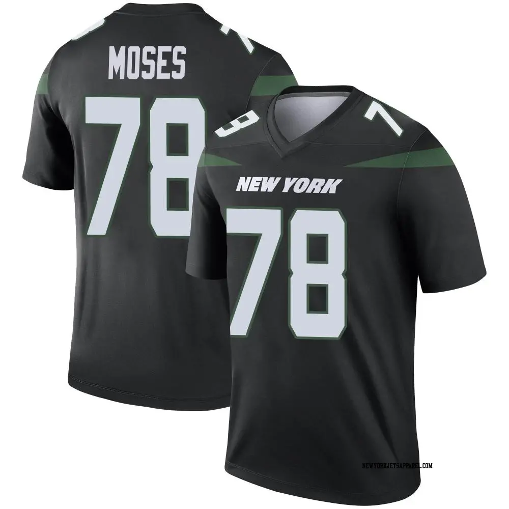 Legend Black Men s Morgan Moses New York Jets Stealth Color Rush Jersey Jets Store