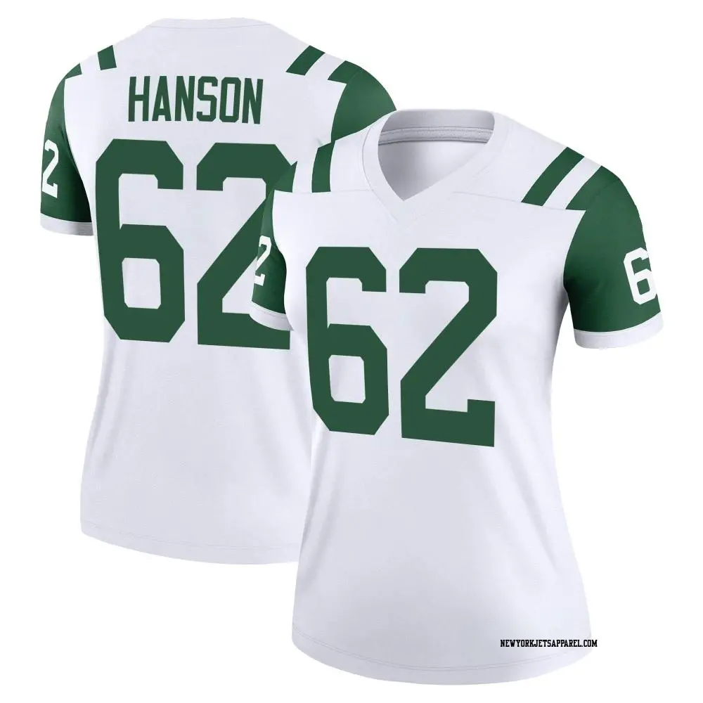 Legend White Women's Jake Hanson New York Jets Classic Alternate Jersey