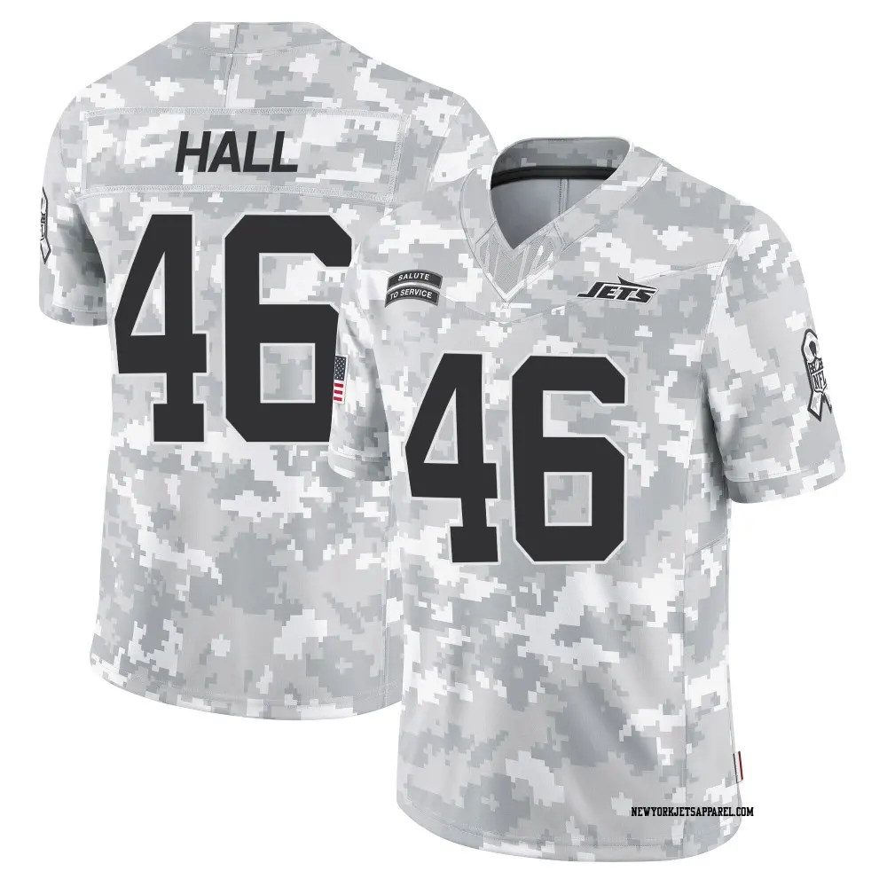 Limited Arctic Camo Men's Maalik Hall New York Jets 2024 Salute to Service Jersey