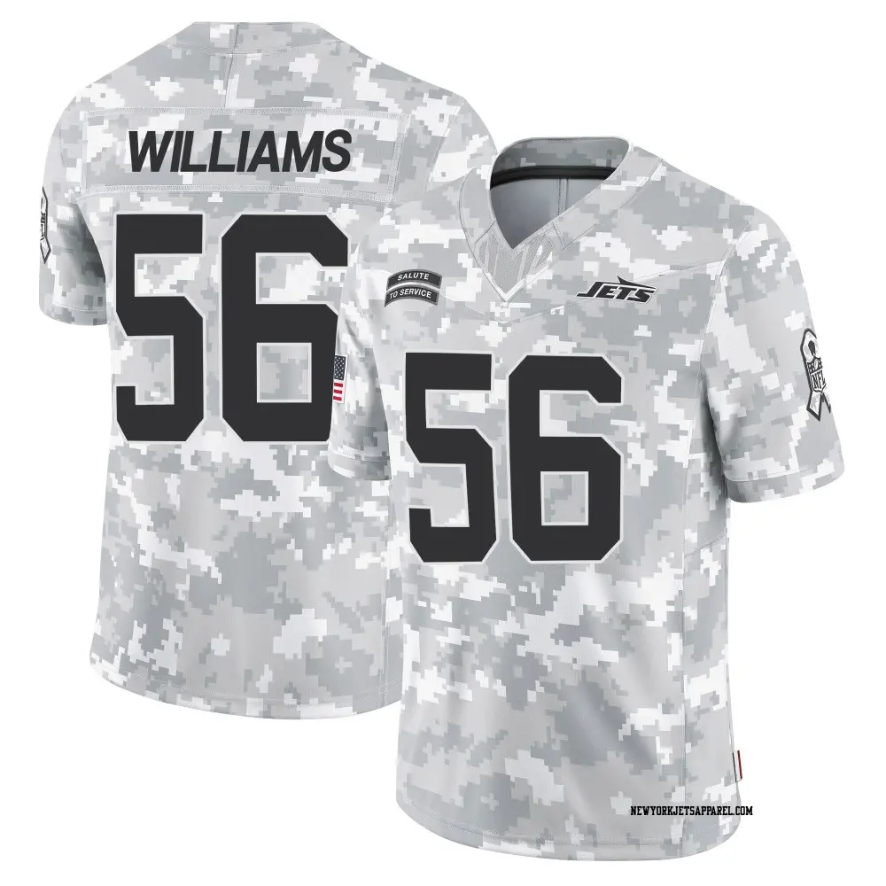 Limited Arctic Camo Youth Quincy Williams New York Jets 2024 Salute to Service Jersey Jets Store