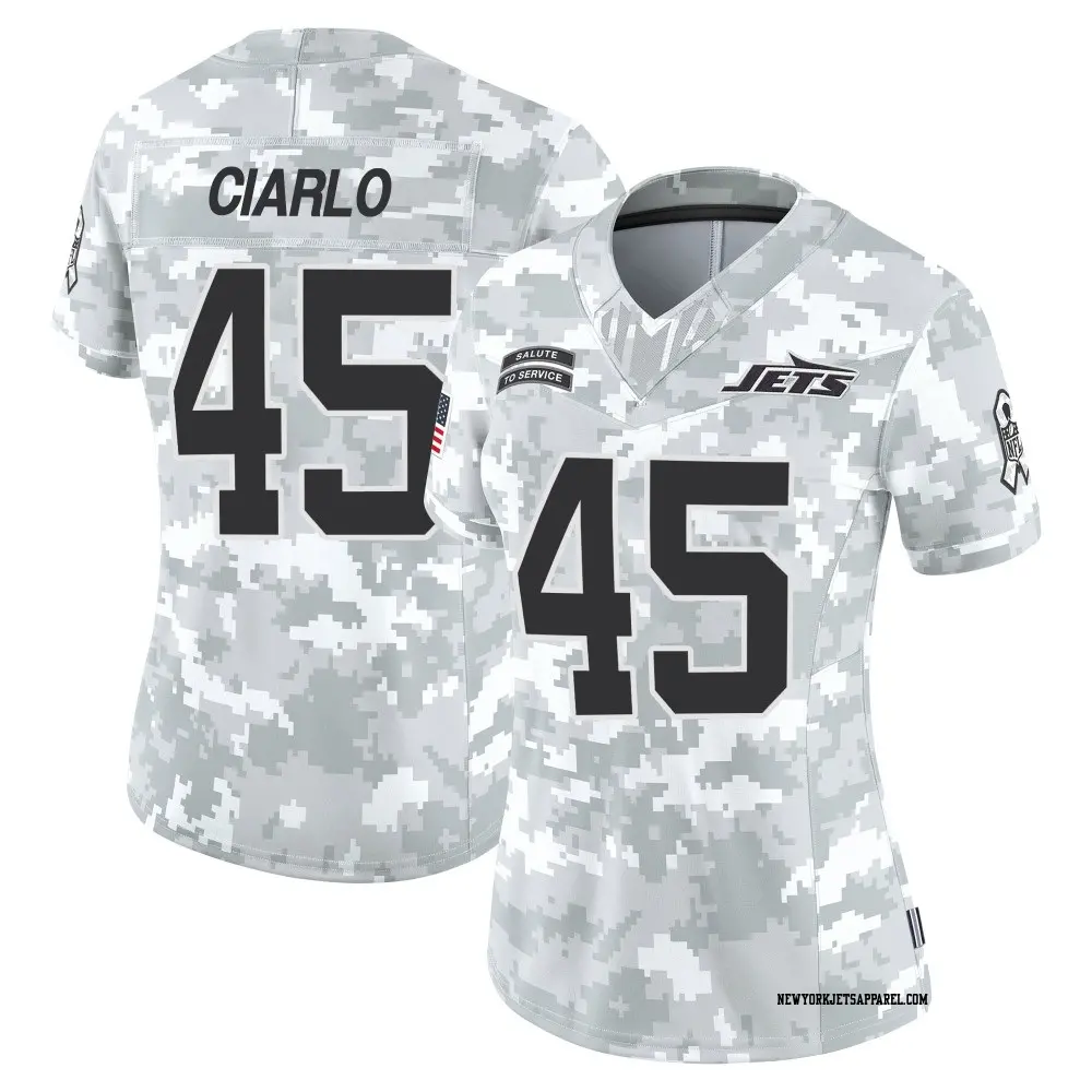 Limited Arctic Camo Women's Jimmy Ciarlo New York Jets 2024 Salute to Service Jersey