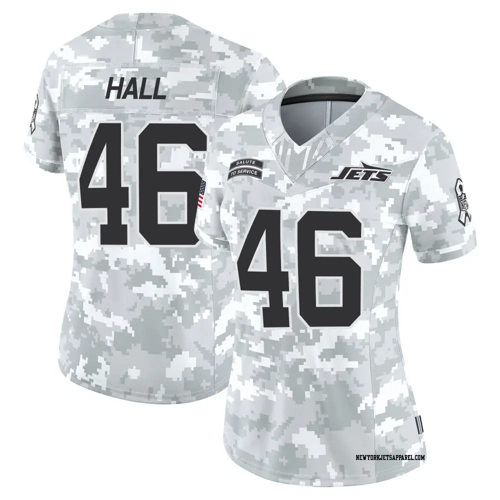 Limited Arctic Camo Women's Maalik Hall New York Jets 2024 Salute to Service Jersey