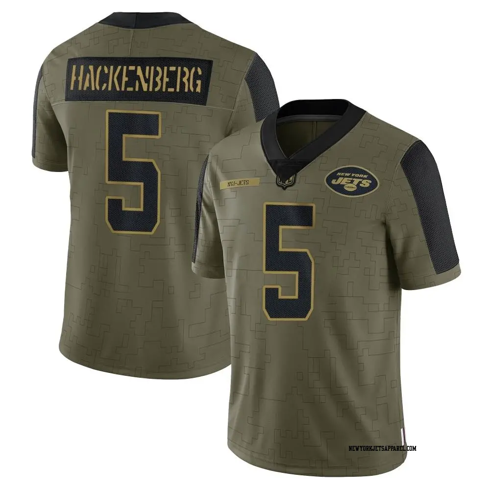 Limited Olive Youth Christian Hackenberg New York Jets 2021 Salute To Service Jersey Jets Store